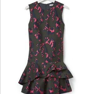 Banana Republic Camo Green & Pink Drop Waist Dress